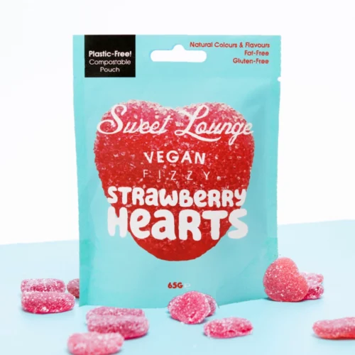 Sweet Lounge Fizzy Strawberry Hearts 65gm - Image 3